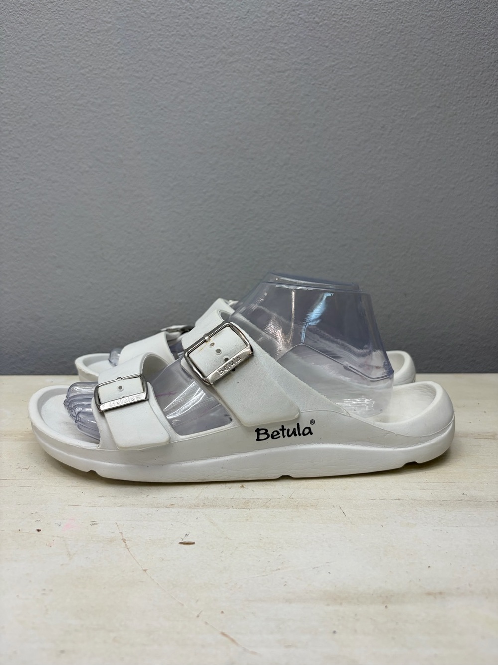 Betula By Birkenstock White Rubber double Strap Sandals Size 9